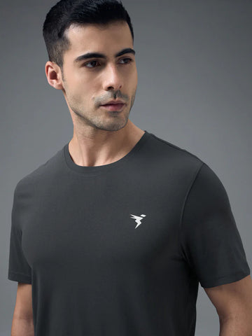 OR30 Mens Crew Neck Slim Fit Half Sleeve T-Shirt |WOODLAND GREY