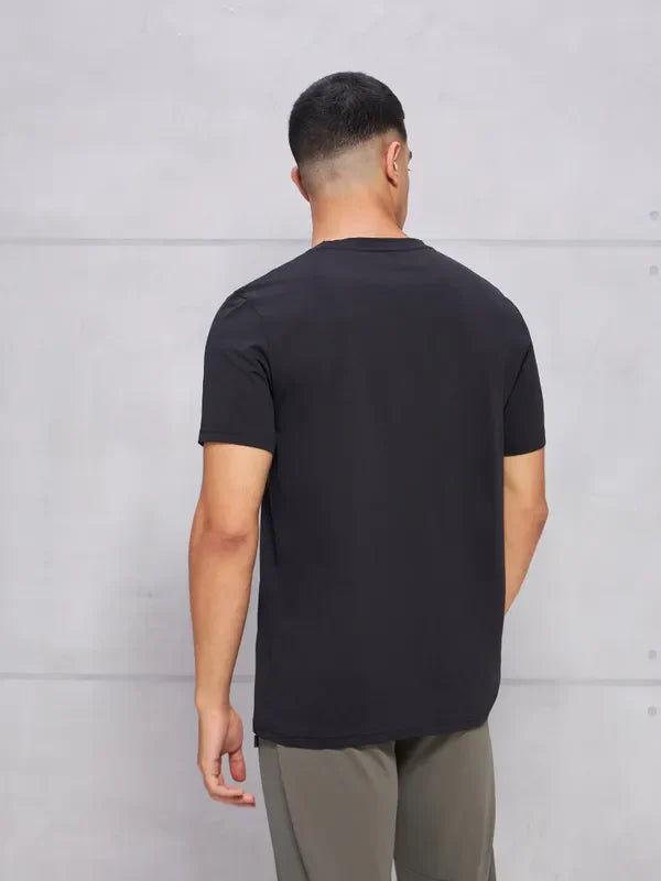 OR30 Mens Crew Neck Slim Fit Half Sleeve T-Shirt |BLACK