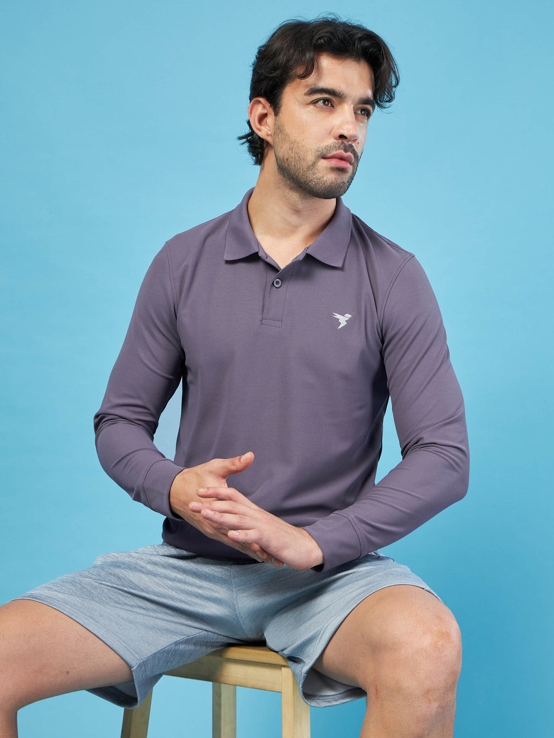 OR37 Men Solid Slim Fit Polo T-shirt with MATPIQ | GREY RIDGE