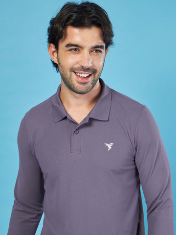 OR37 Men Solid Slim Fit Polo T-shirt with MATPIQ | GREY RIDGE