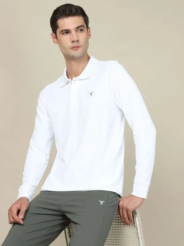 OR37 Men Solid Slim Fit Polo T-shirt with MATPIQ | WHITE