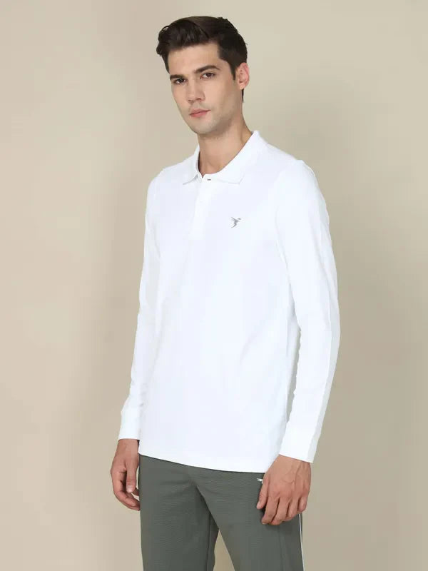 OR37 Men Solid Slim Fit Polo T-shirt with MATPIQ | WHITE