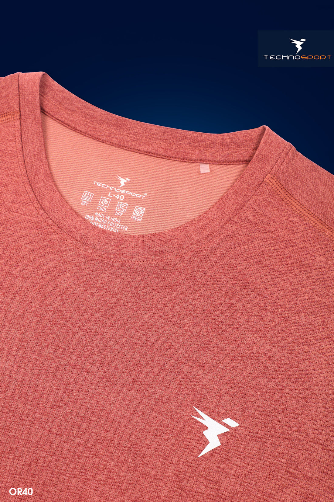 OR40 Men's Melange Crew Neck Slim Fit Half Sleeve T-shirt | PINK