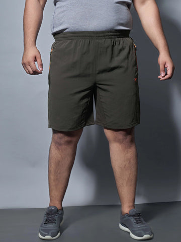 OR46 Solid Woven 2- Stretch Shorts PLUS SIZE | Mens | BLACK OLIVE