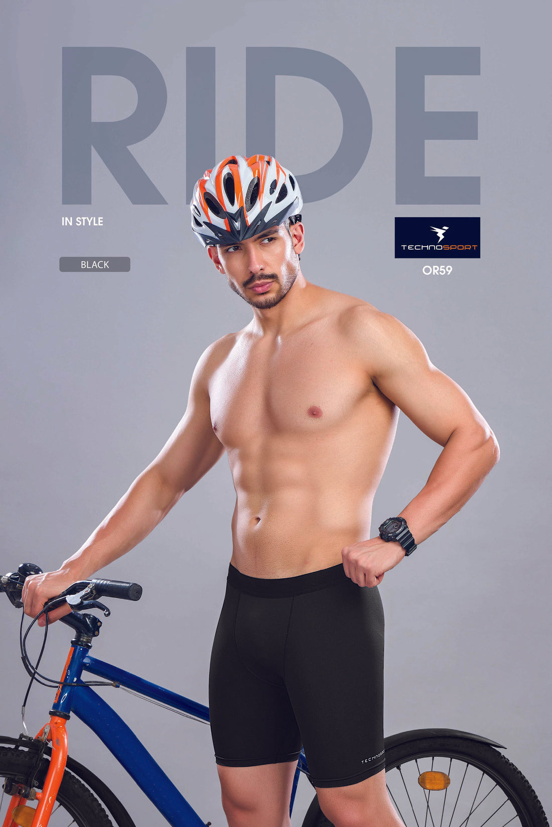 OR59 Men Solid Slim Fit Compression Tights with ELASTO LITE| BLACK