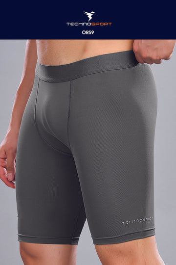 OR59 Men Solid Slim Fit Compression Tights with ELASTO LITE| IRON GREY