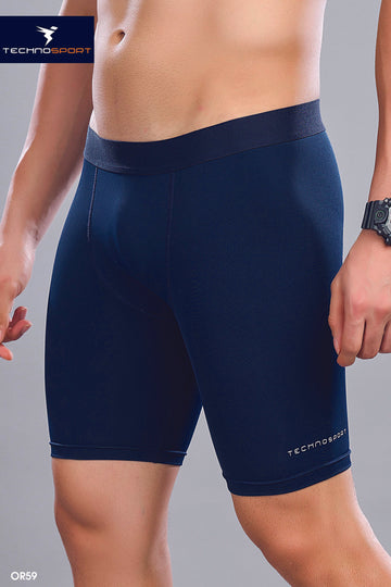 OR59 Men Solid Slim Fit Compression Tights with ELASTO LITE| NAVY