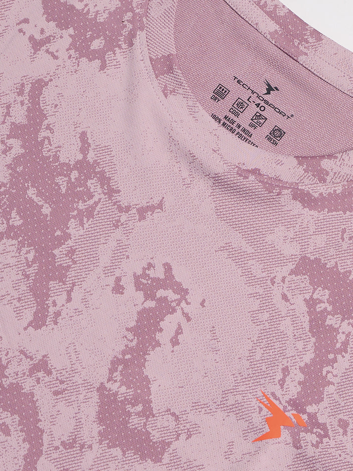 OR60 Men Jacquard Slim Fit Crew Neck T-shirt  | DUSKY PINK