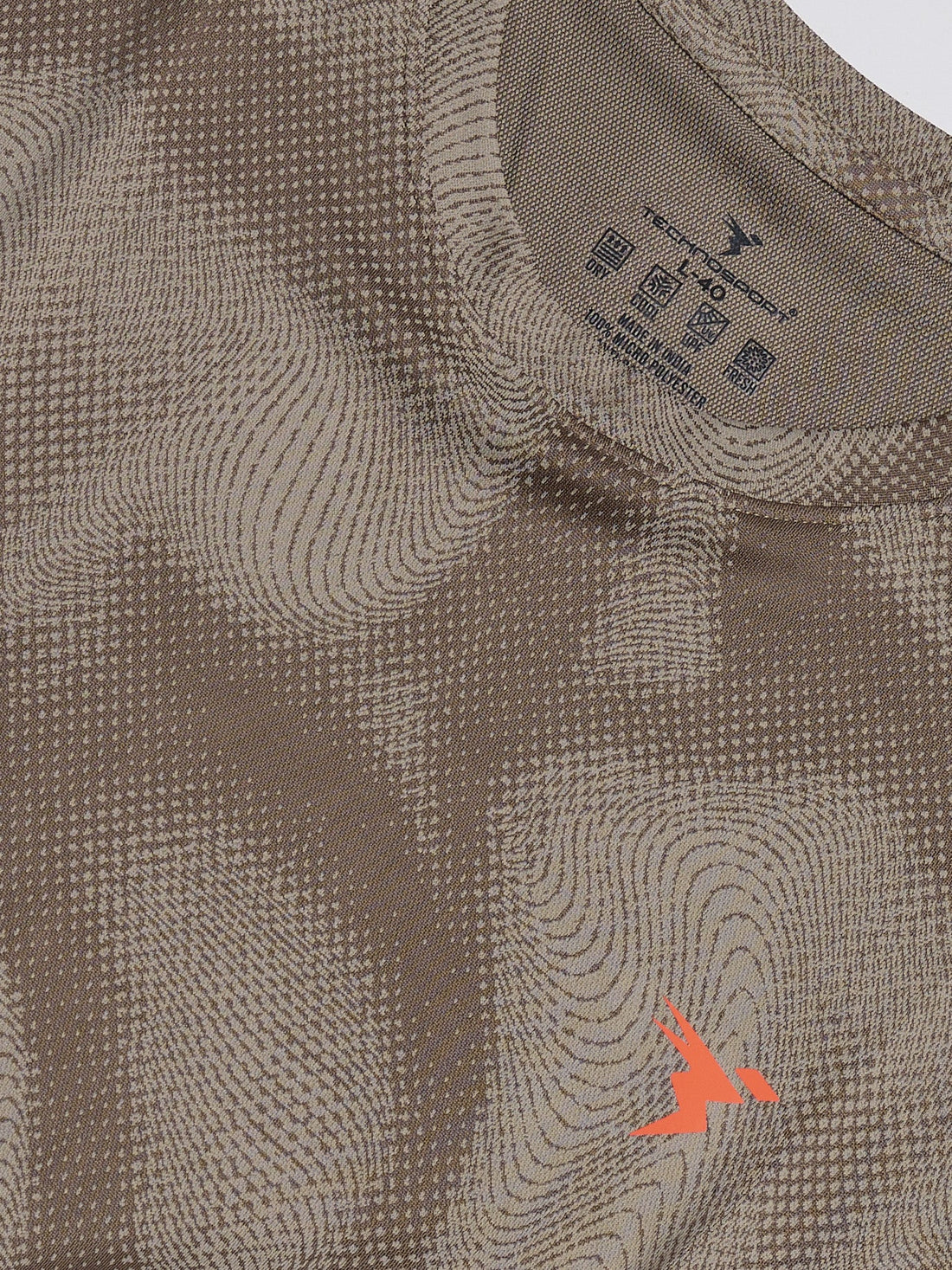 OR60 Men Jacquard Slim Fit Crew Neck T-shirt  | KHAKI