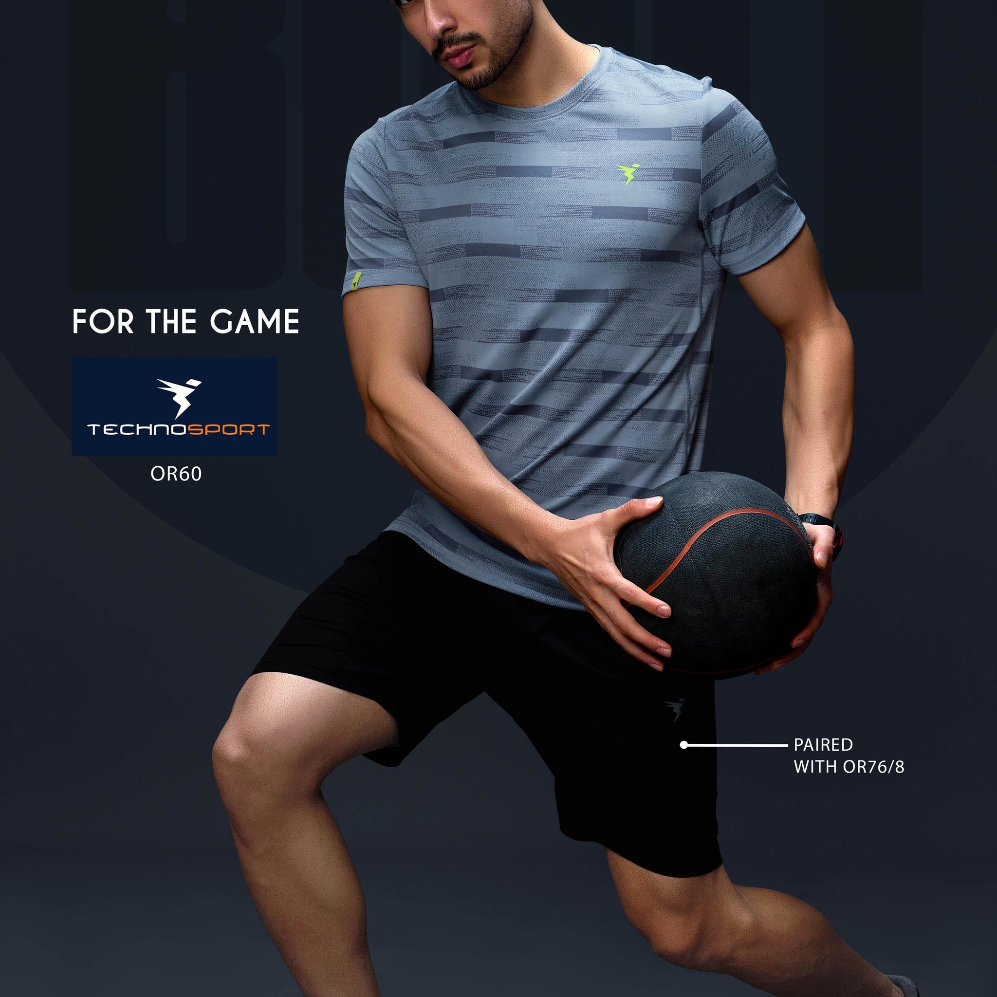 OR60 Men Jacquard Slim Fit Crew Neck T-shirt