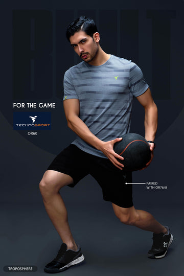 OR60 Men Jacquard Slim Fit Crew Neck T-shirt