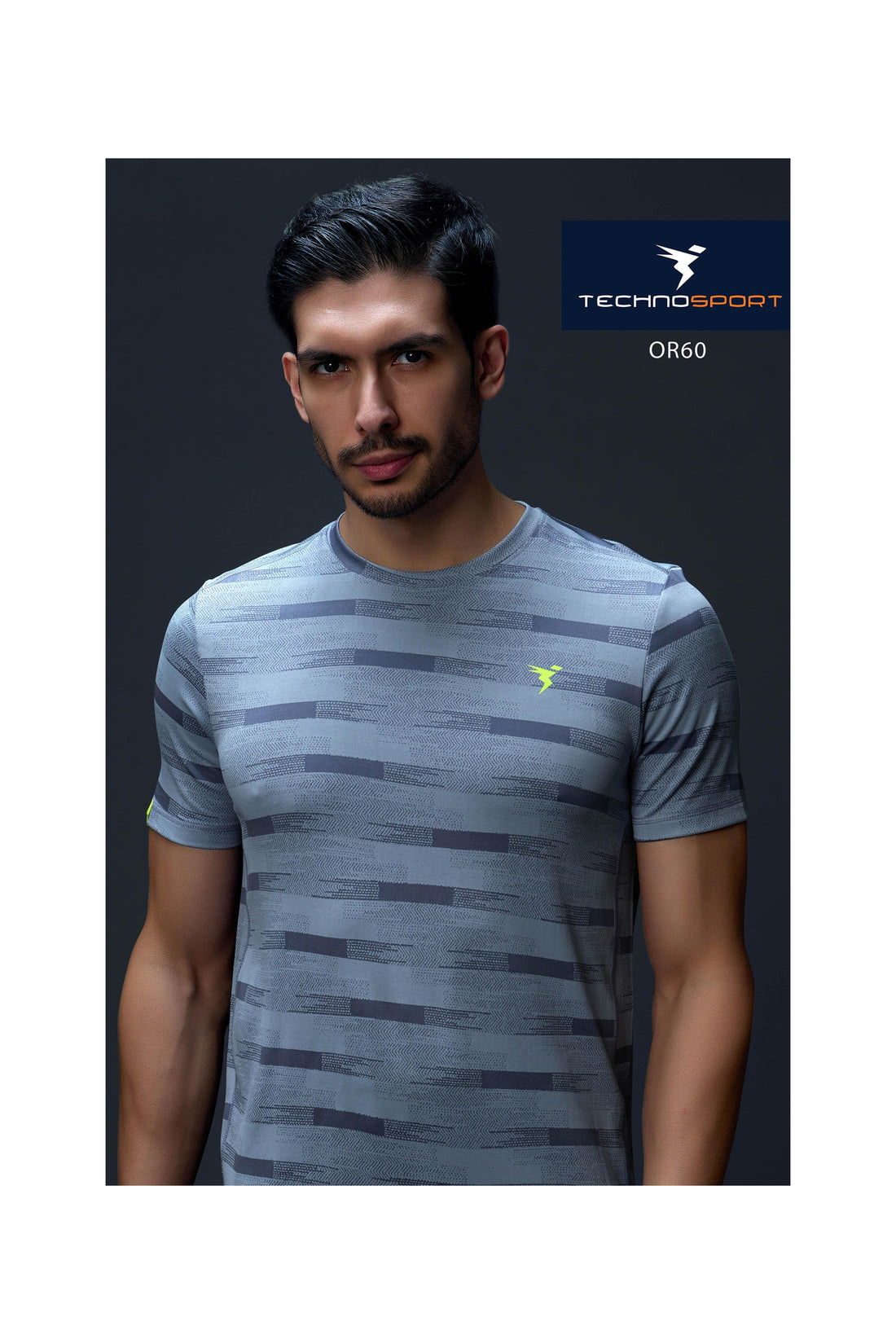 OR60 Men Jacquard Slim Fit Crew Neck T-shirt