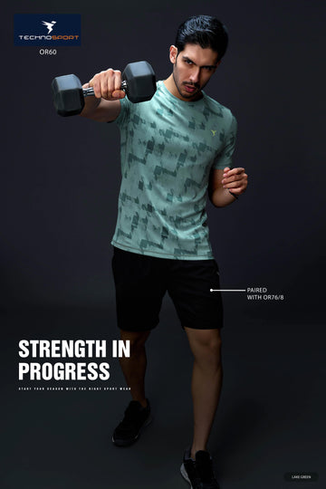 OR60 Men Jacquard Slim Fit Crew Neck T-shirt