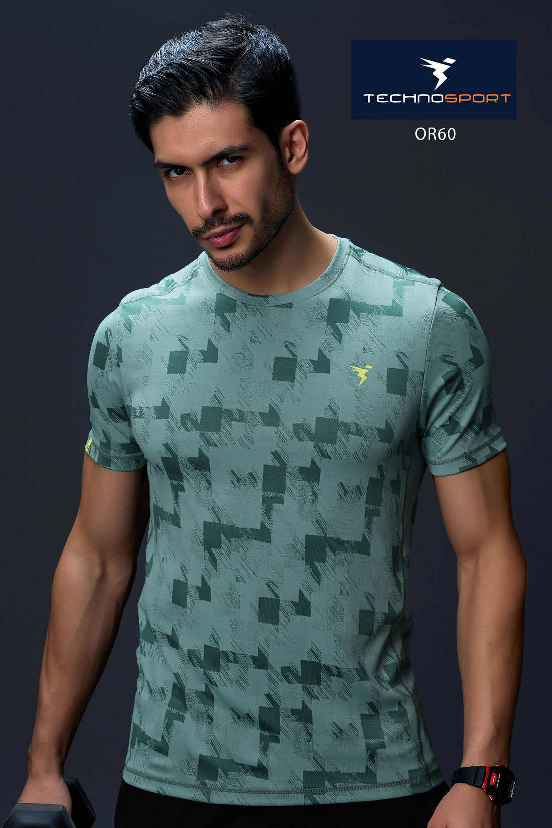 OR60 Men Jacquard Slim Fit Crew Neck T-shirt