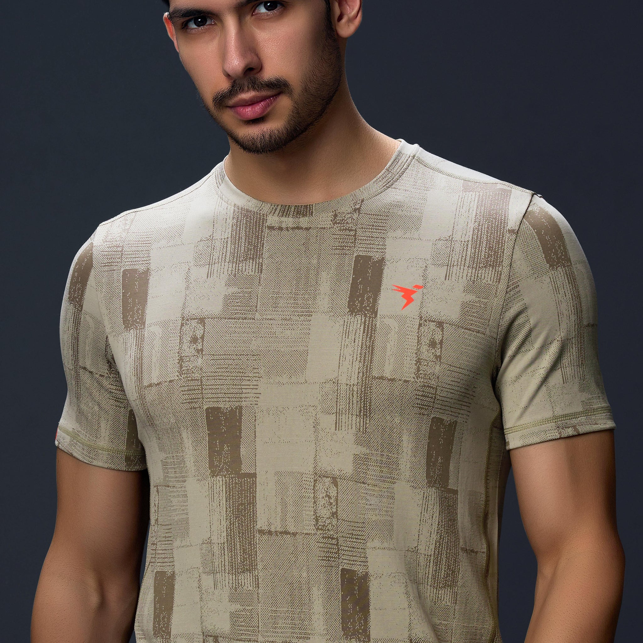 OR60 Men Jacquard Slim Fit Crew Neck T-shirt