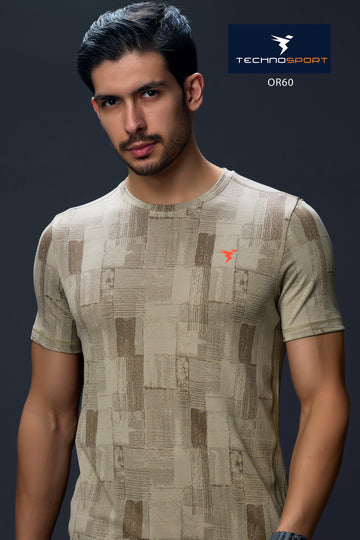 OR60 Men Jacquard Slim Fit Crew Neck T-shirt