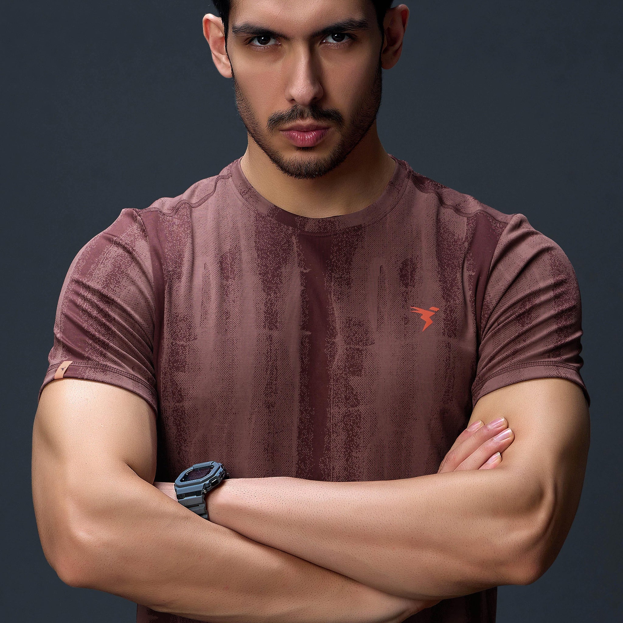 OR60 Men Jacquard Slim Fit Crew Neck T-shirt