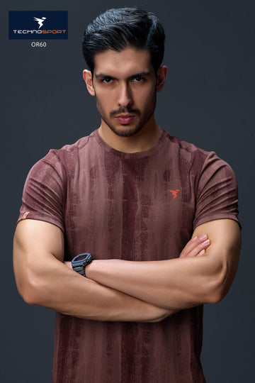 OR60 Men Jacquard Slim Fit Crew Neck T-shirt