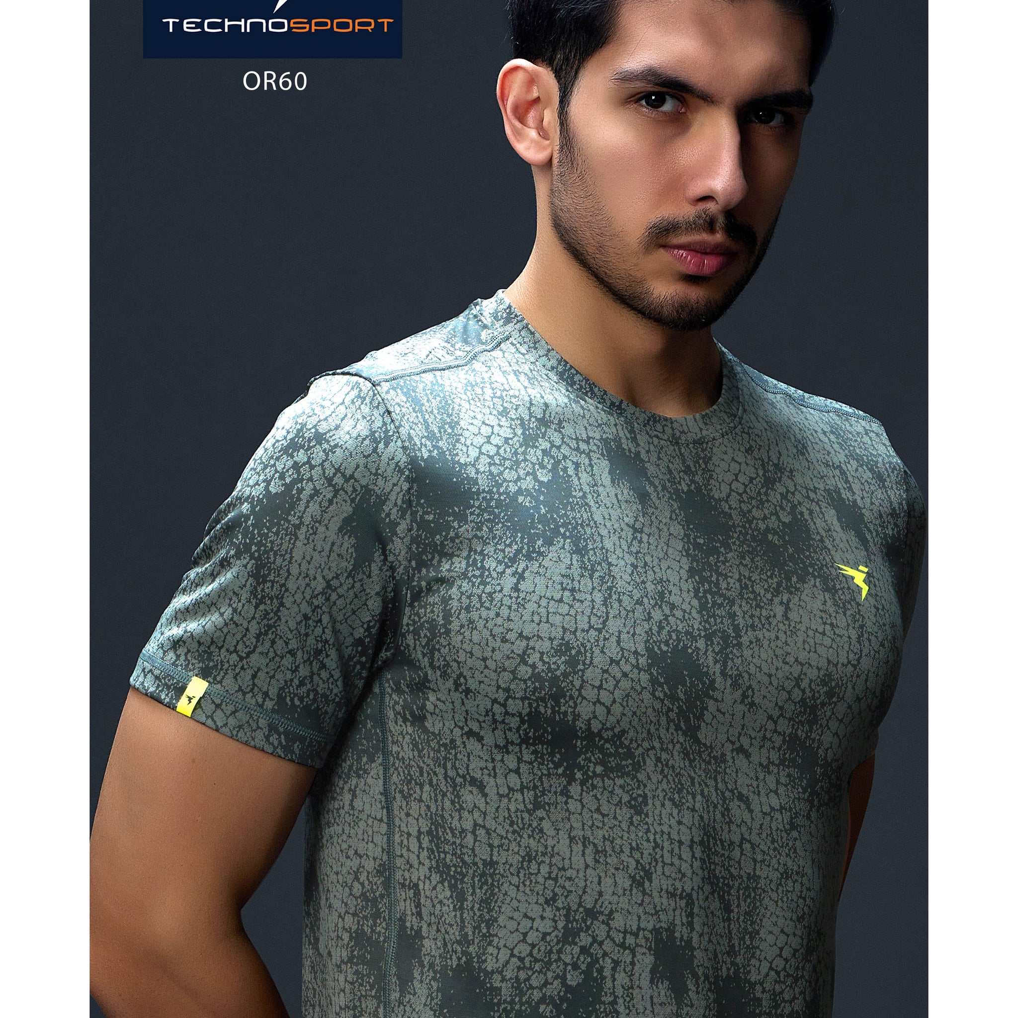OR60 Men Jacquard Slim Fit Crew Neck T-shirt