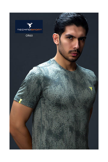 OR60 Men Jacquard Slim Fit Crew Neck T-shirt
