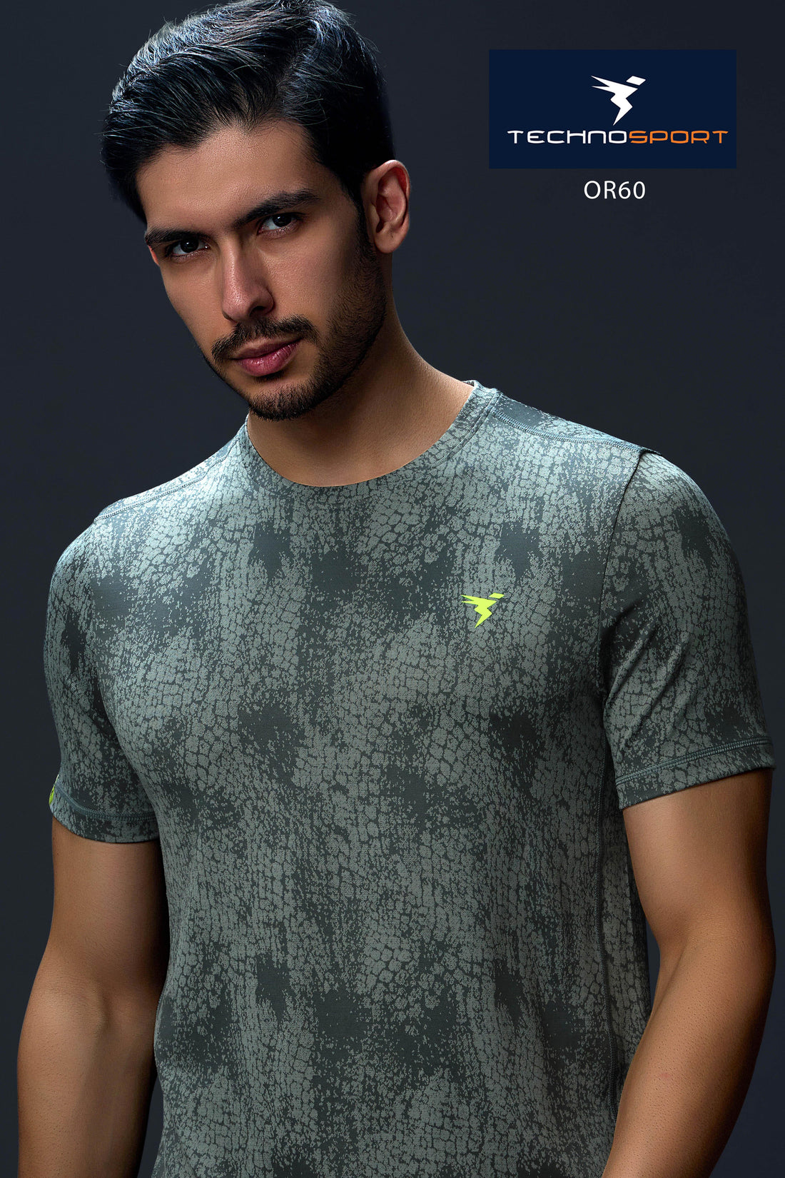 OR60 Men Jacquard Slim Fit Crew Neck T-shirt