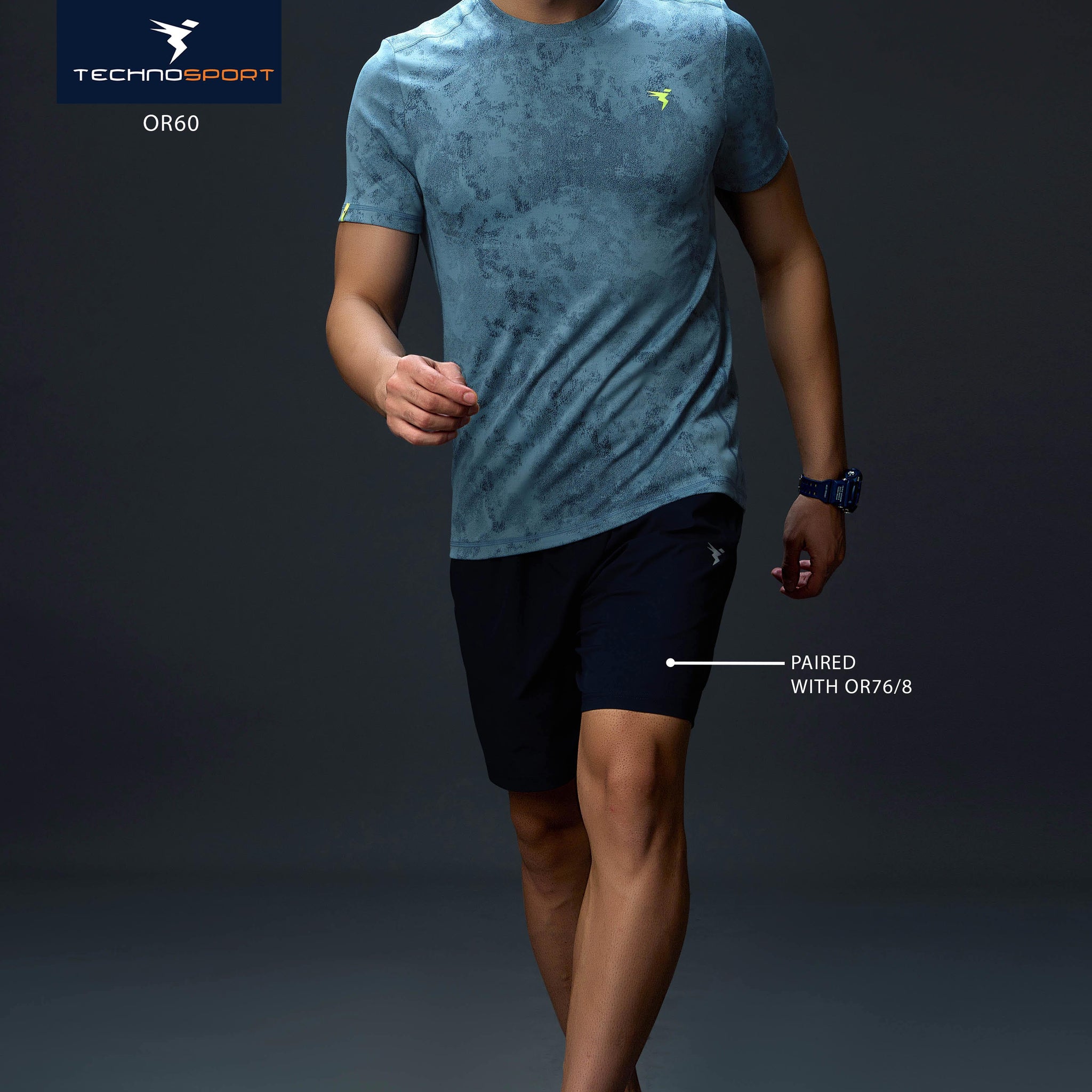 OR60 Men Jacquard Slim Fit Crew Neck T-shirt