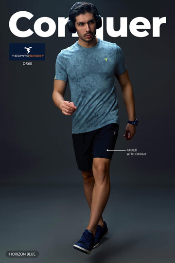 OR60 Men Jacquard Slim Fit Crew Neck T-shirt