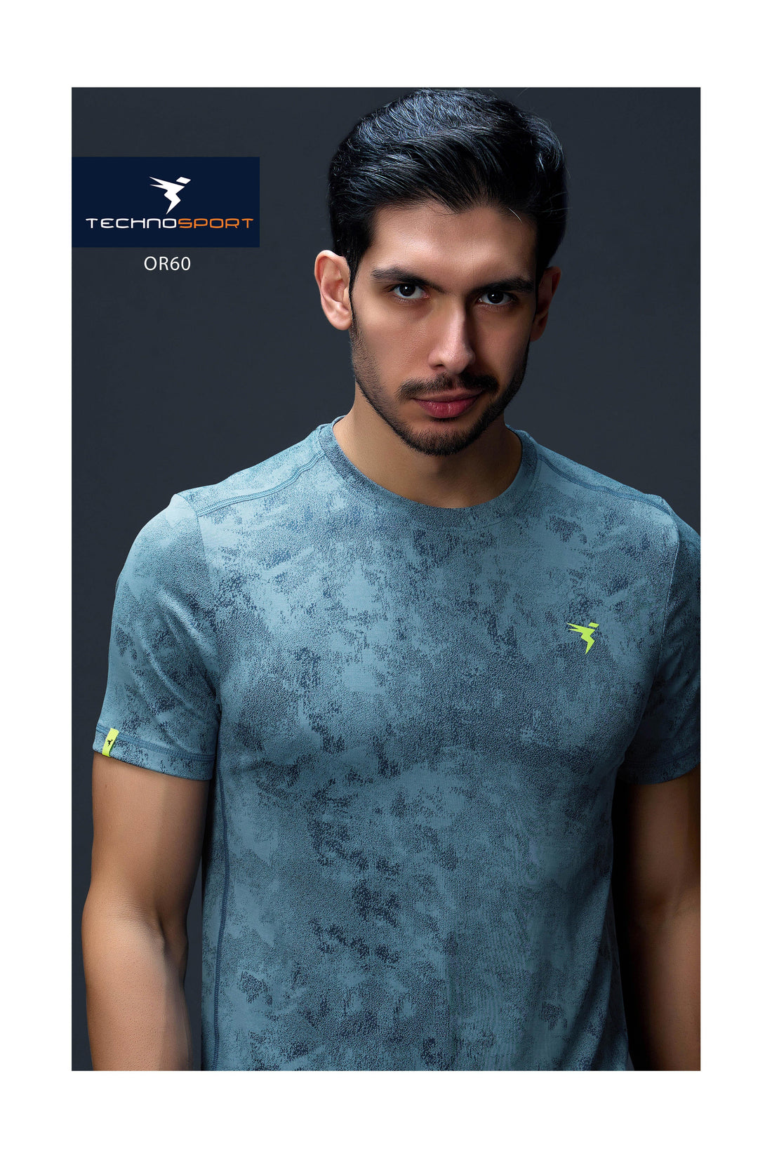 OR60 Men Jacquard Slim Fit Crew Neck T-shirt