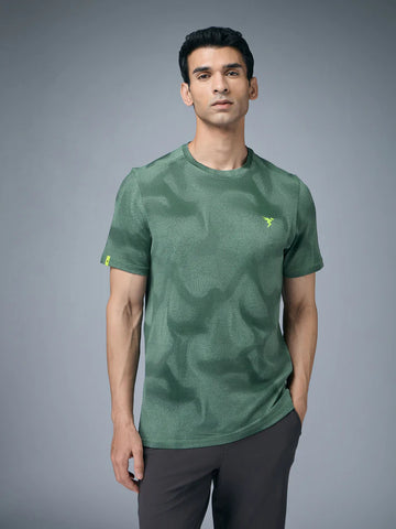 OR60 Men Jacquard Slim Fit Crew Neck T-shirt  | MYRTLE