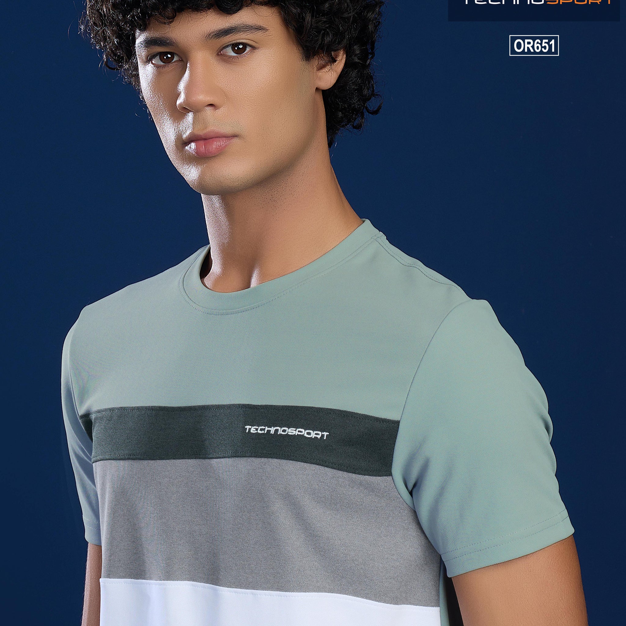 OR651 Mens Solid Cut & Sew Crew Neck Slim Fit Half Sleeve