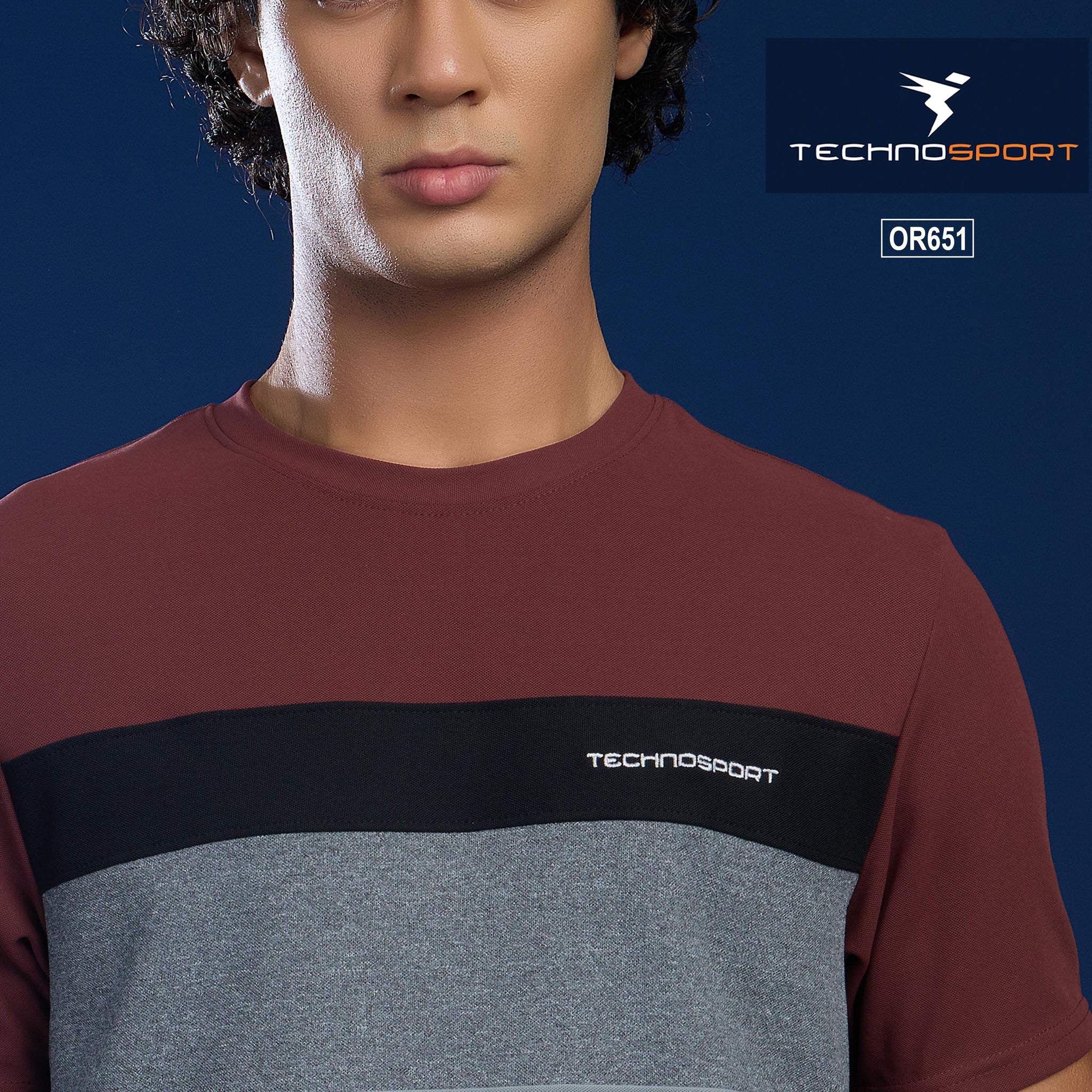 OR651 Mens Solid Cut & Sew Crew Neck Slim Fit Half Sleeve
