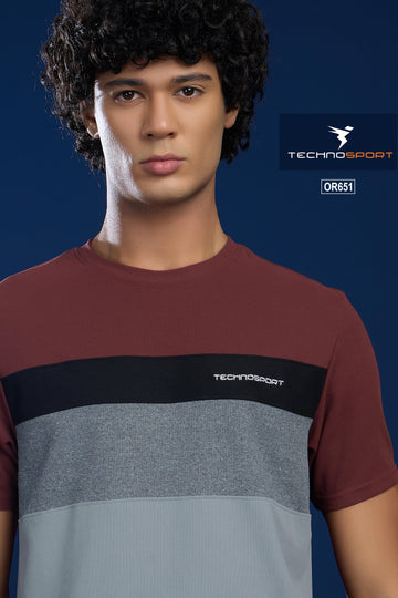 OR651 Mens Solid Cut & Sew Crew Neck Slim Fit Half Sleeve