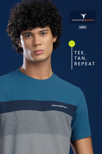 OR651 Mens Solid Cut & Sew Crew Neck Slim Fit Half Sleeve