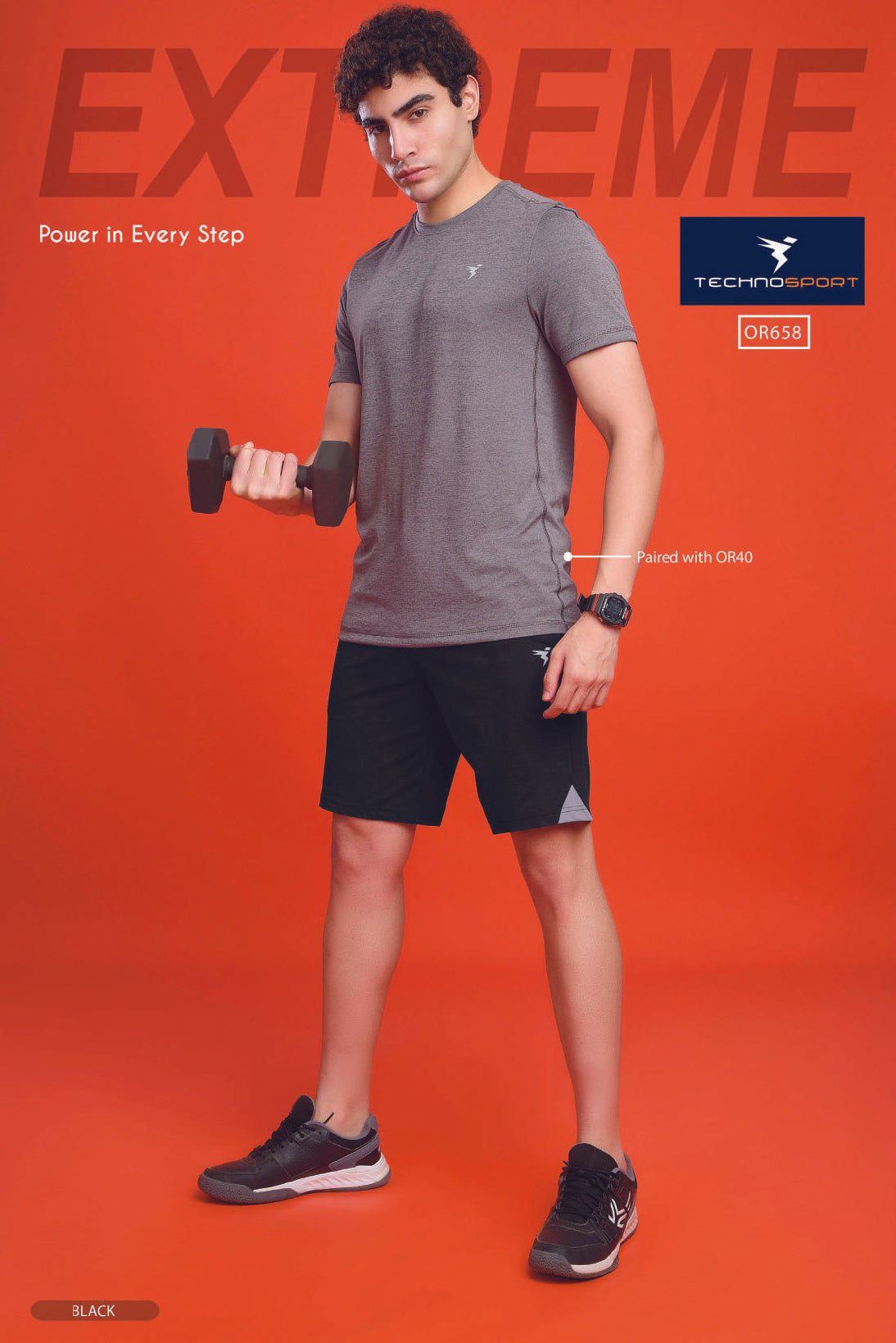 OR658 MEN SOLID 2WAY CUT & SEW RELAXFIT SHORTS | BLACK