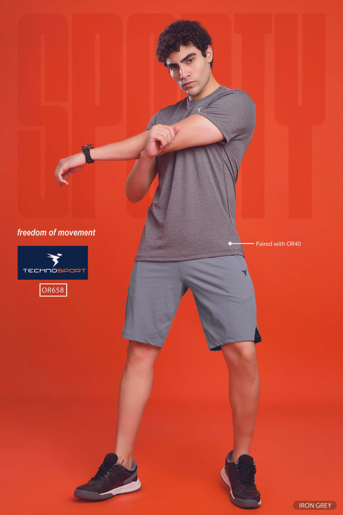 OR658 MEN SOLID 2WAY CUT & SEW RELAXFIT SHORTS | LIGHT GREY