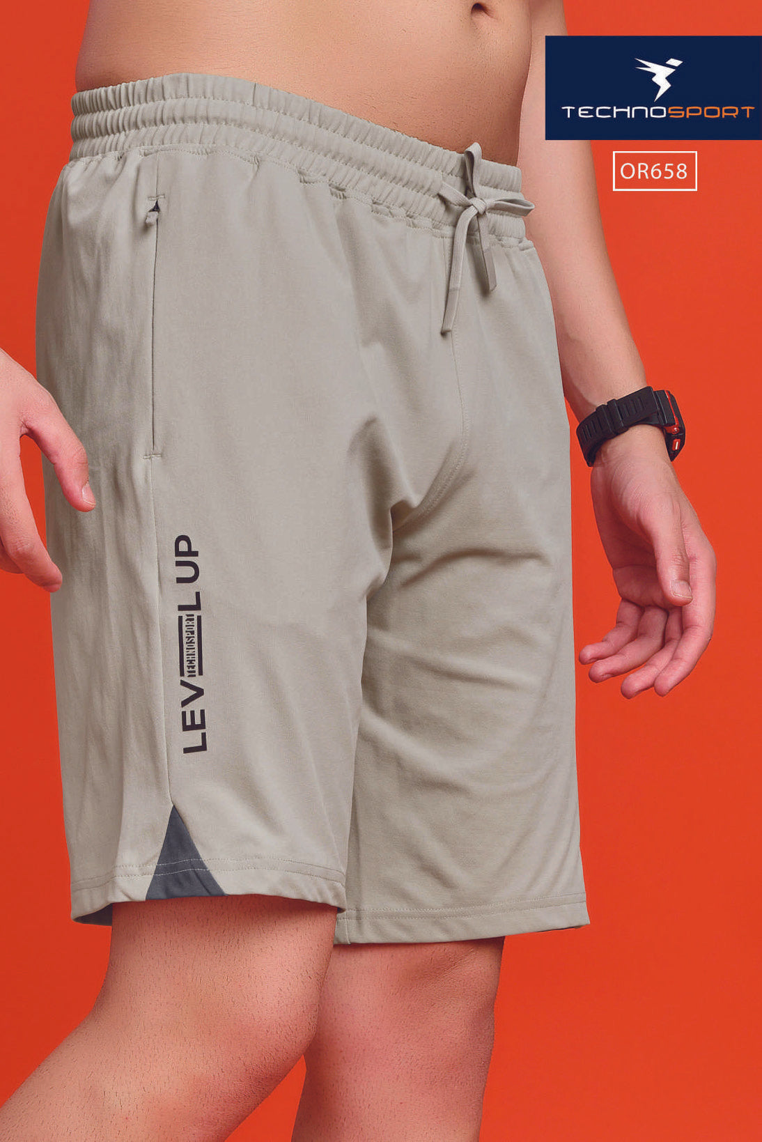 OR658 MEN SOLID 2WAY CUT & SEW RELAXFIT SHORTS | OYSTER GREY