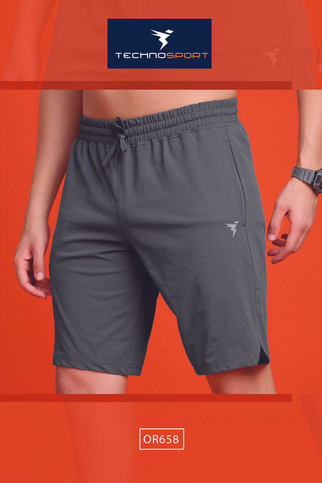 OR658 MEN SOLID 2WAY CUT & SEW RELAXFIT SHORTS | IRON GREY