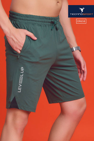 OR658 MEN SOLID 2WAY CUT & SEW RELAXFIT SHORTS | TREKKING GREEN