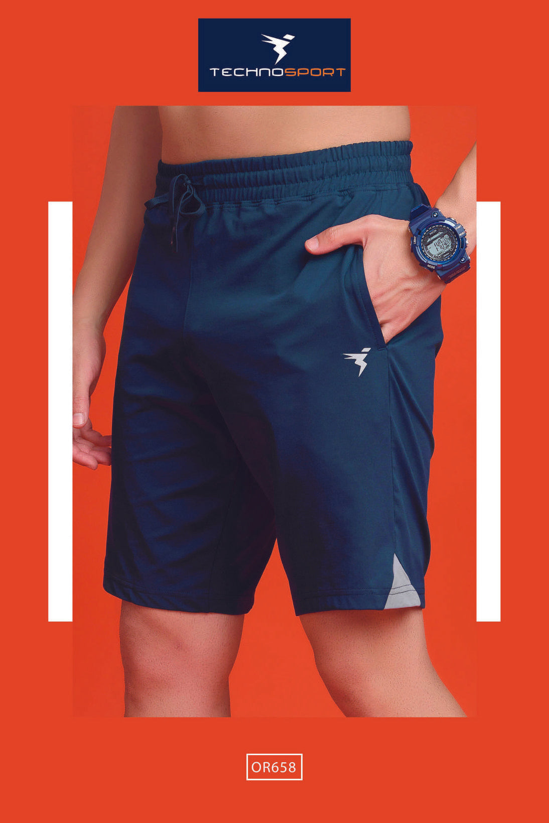 OR658 MEN SOLID 2WAY CUT & SEW RELAXFIT SHORTS | NAVY