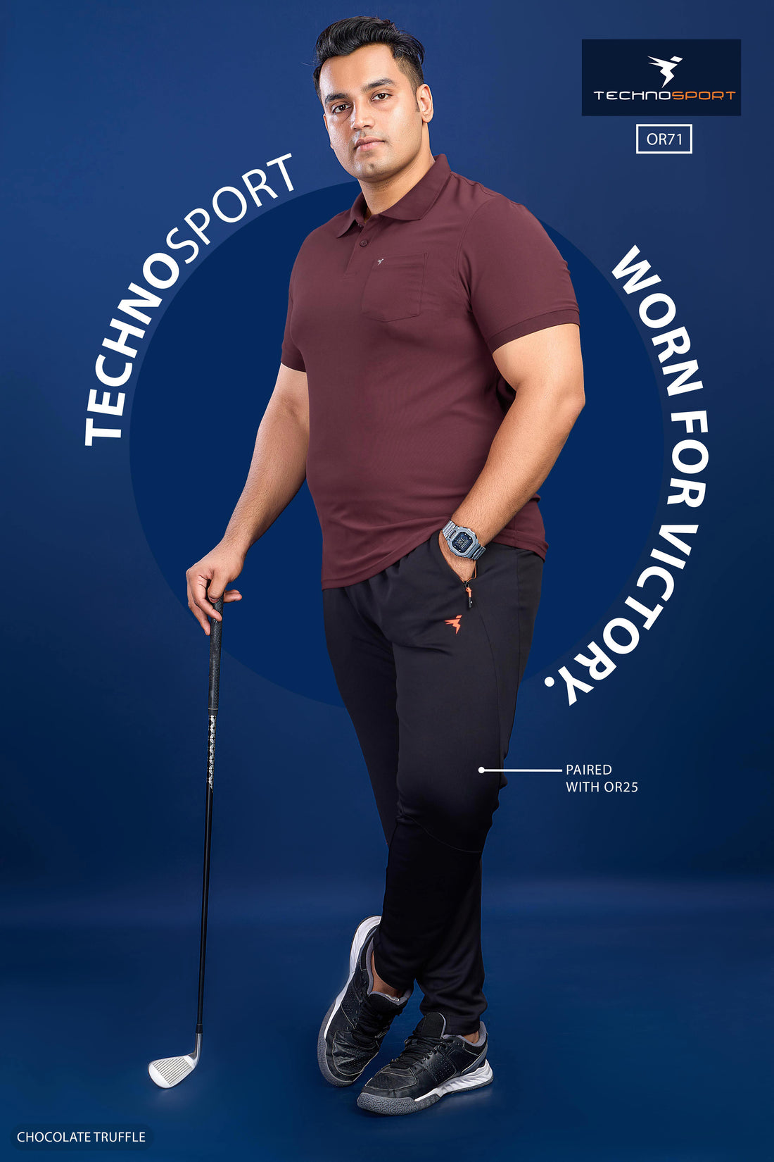 OR71 MENS POLO WITH POCKET PLUS SIZE | CHOCOLATE TRUFFLE