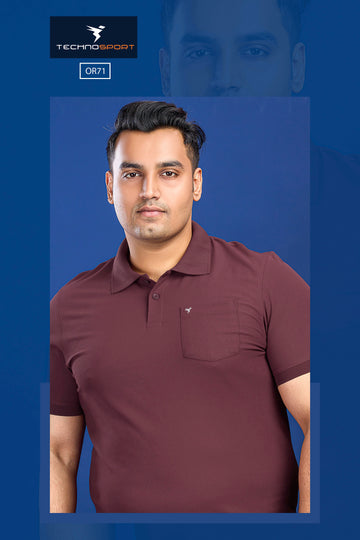 OR71 MENS POLO WITH POCKET PLUS SIZE | CHOCOLATE TRUFFLE