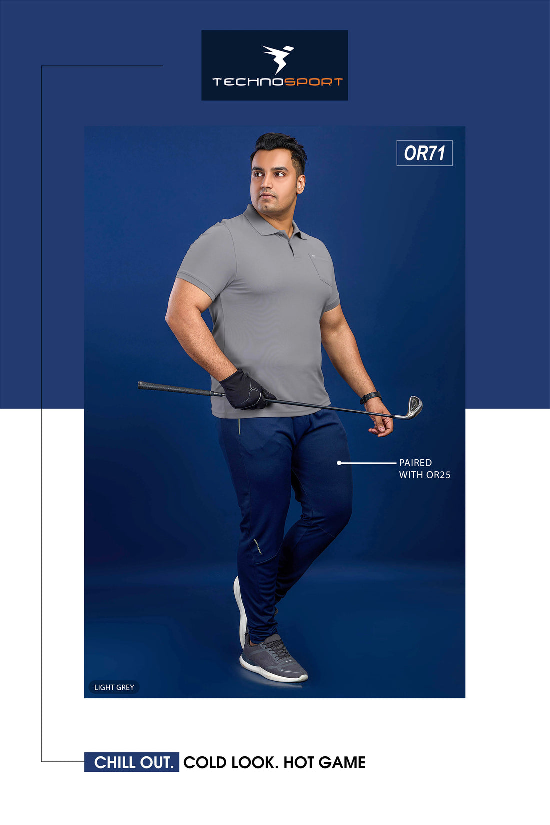 OR71 MENS POLO WITH POCKET PLUS SIZE | LIGHT GREY