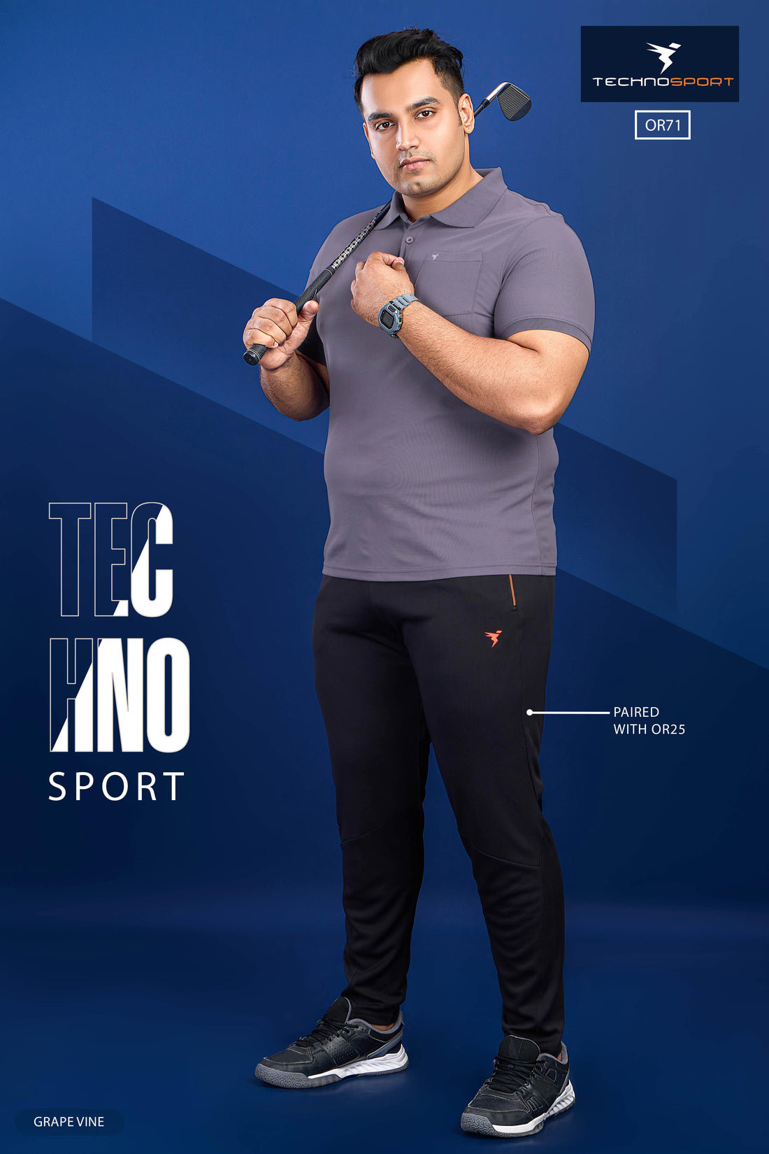 OR71 MENS POLO WITH POCKET PLUS SIZE | GRAPE VINE