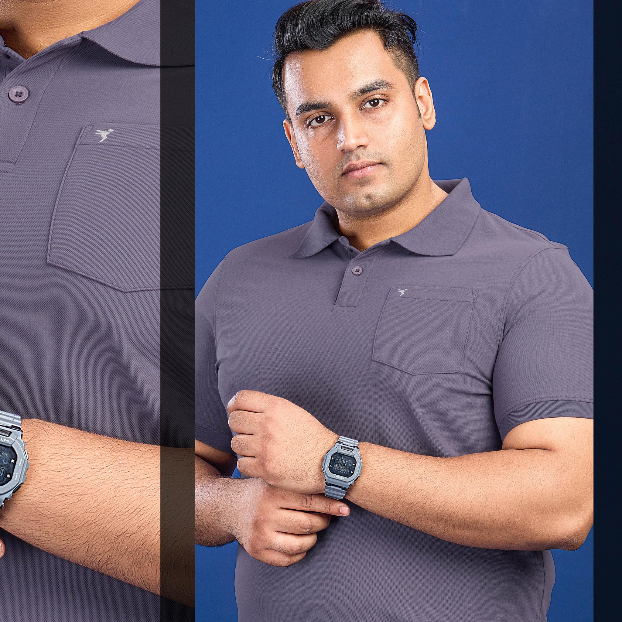 OR71 MENS POLO WITH POCKET PLUS SIZE | GRAPE VINE