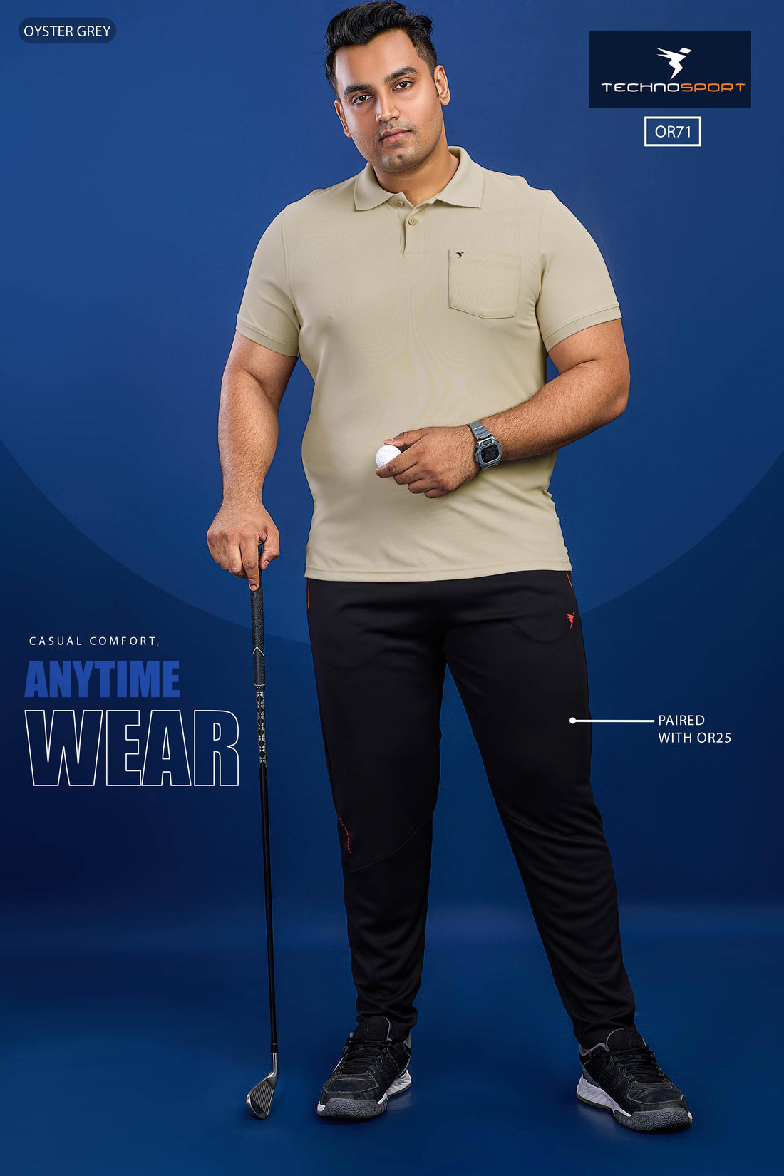 OR71 MENS POLO WITH POCKET PLUS SIZE | oyester grey