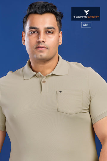 OR71 MENS POLO WITH POCKET PLUS SIZE | oyester grey