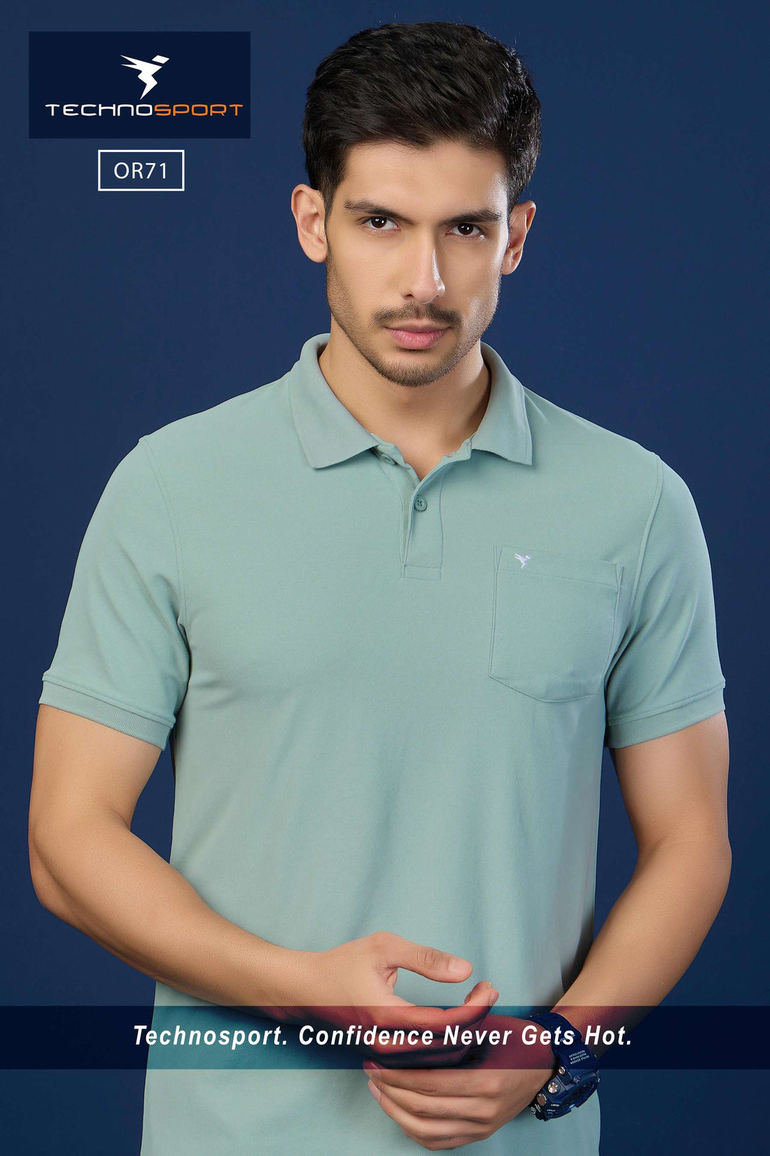 OR71 POLO NECK WITH POCKET | SKY BLUE