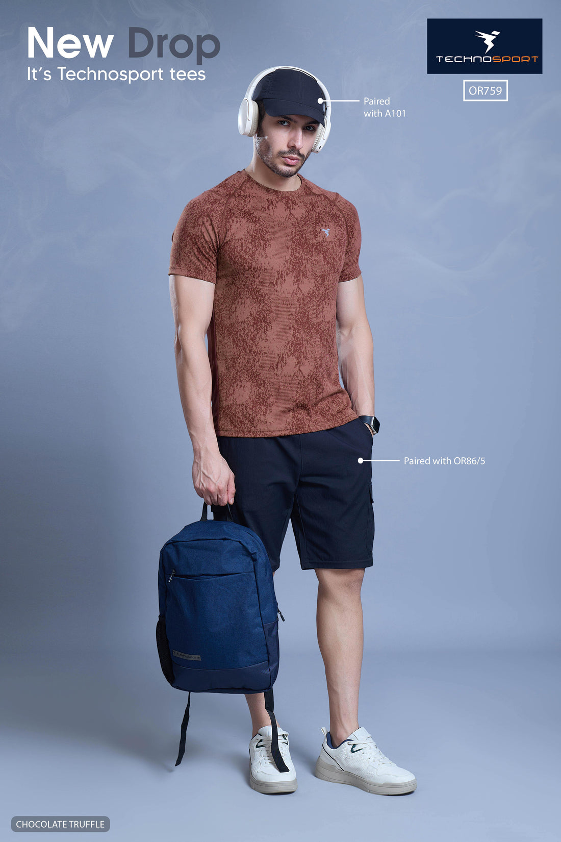 OR759 Men Printed crew neck tshirt | CHOCOLATE TRUFFLE