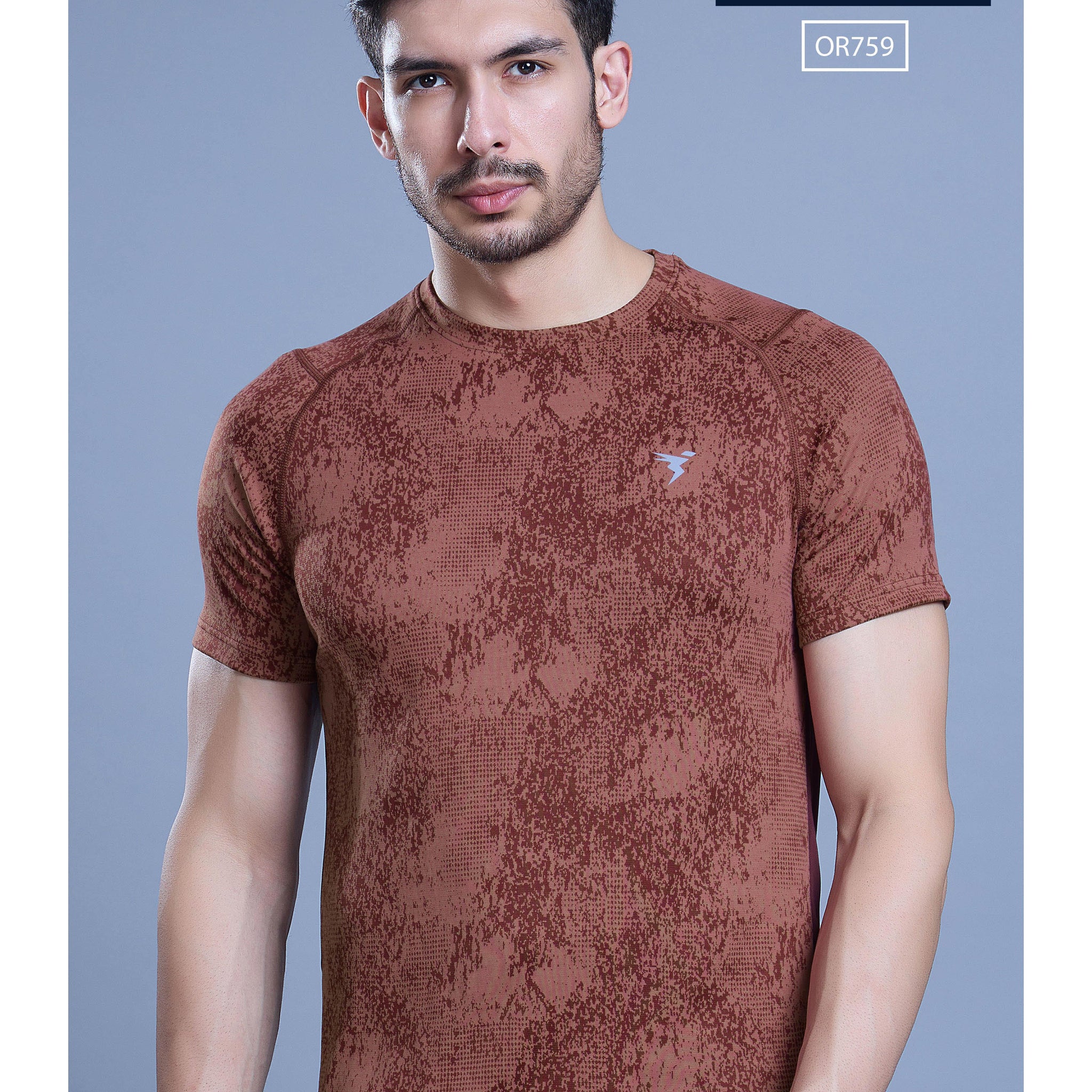 OR759 Men Printed crew neck tshirt | CHOCOLATE TRUFFLE