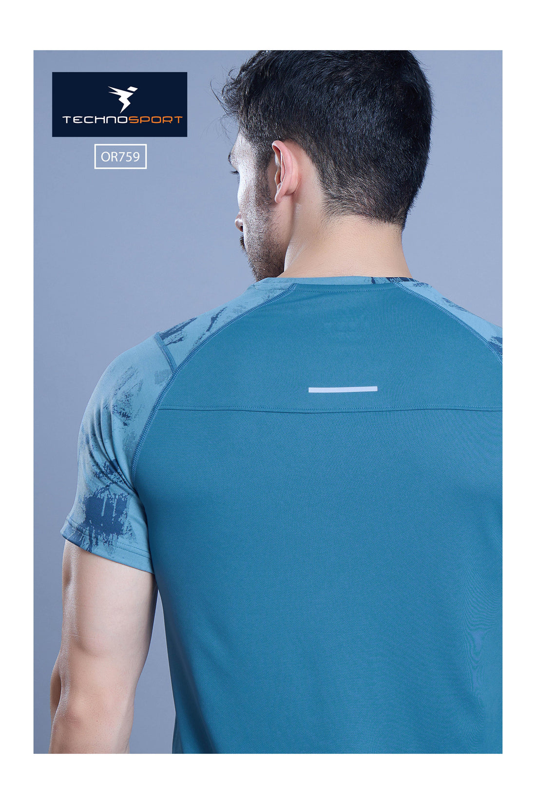 OR759 Men Printed crew neck tshirt |HORIZON BLUE